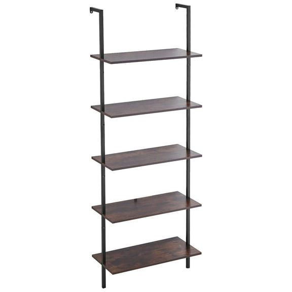 STAWAY 5 Tier Wall-Mount Pipe Shelf - Durable Steel Storage Solution for Bedroom, Kitchen & Living Room - Easy Installation, Strong Load Capacity, Stylish Organization