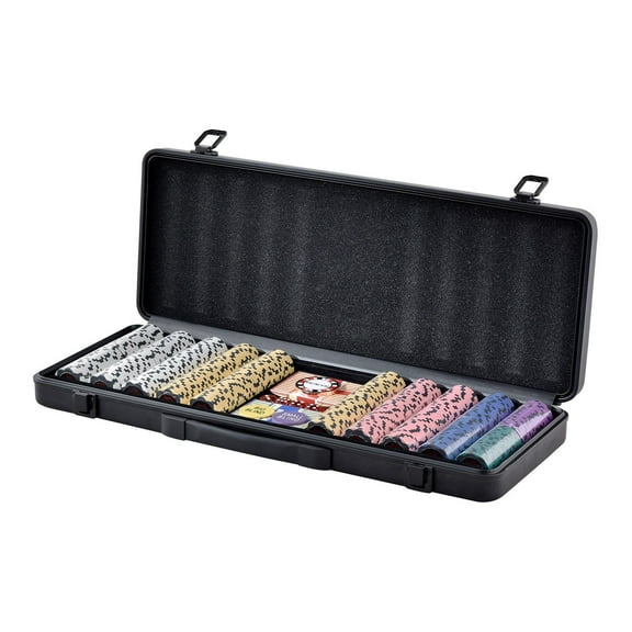 STAWAY 500-Piece Poker Chip Set - Heavyweight 14g Clay Chips, Waterproof Cards, Dealer Buttons & Dice - Perfect for Texas Hold'em & Blackjack with Custom Carrying Case