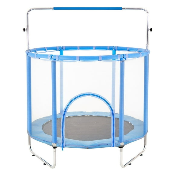 STAWAY 55" Kids Trampoline - Safe Mini Toddler Trampoline with Adjustable Height, Safety Net, Rings, Swings & Basketball Set for Indoor & Outdoor Fun - Perfect Holiday Gift for Ages 3-12!