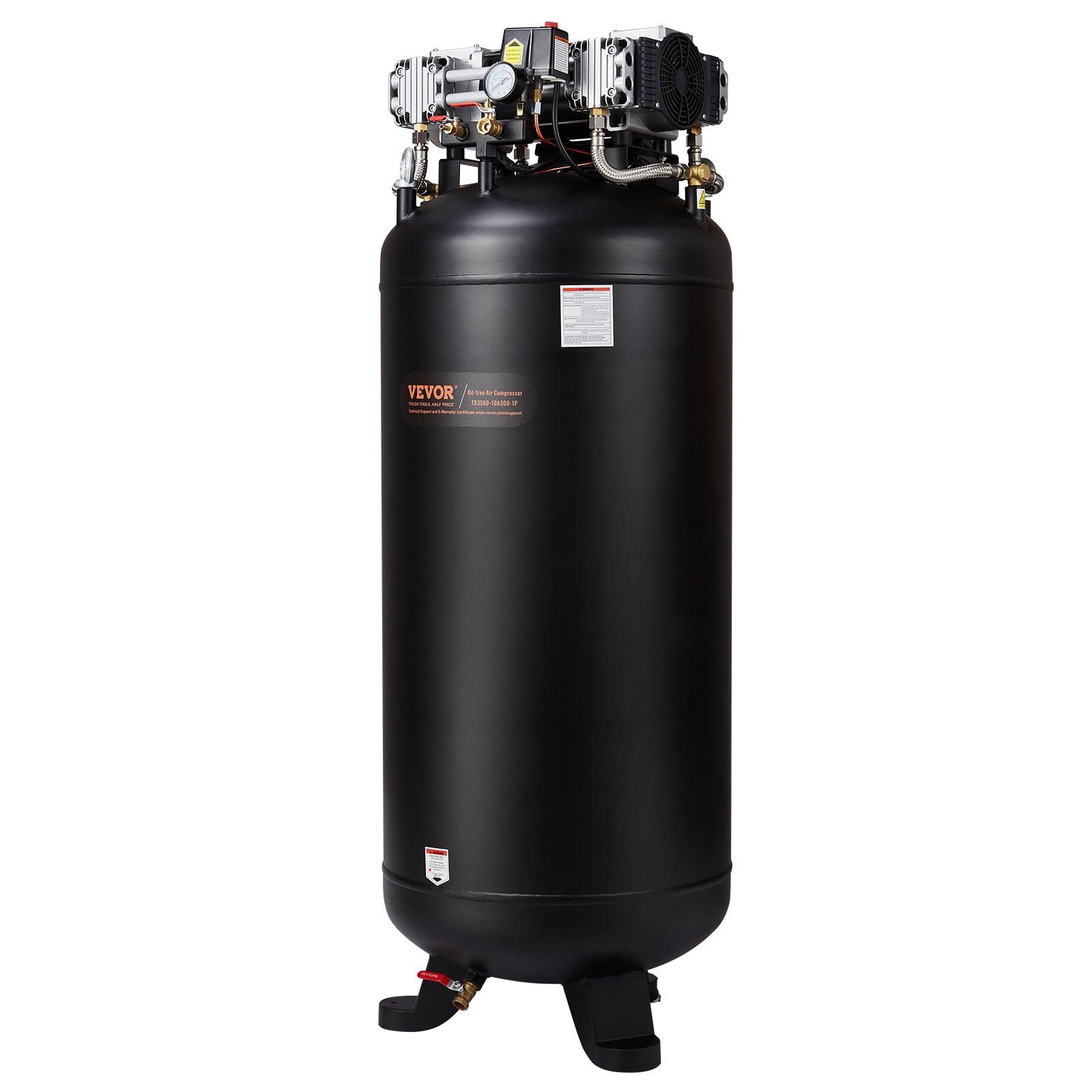 STAWAY 80 Gallon Air Compressor - 6.5HP Oil-Free, Low Noise, 15.5 SCFM @ 90 PSI, Durable Steel Tank for Industrial & Home Use, Perfect for Nail Guns & Spray Guns