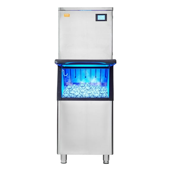 STAWAY Commercial Ice Maker - 400LBS/24H High Capacity Ice Machine with 330.7LBS Storage Bin, 800W Self-Cleaning, Fast Ice Production for Bars & Cafes