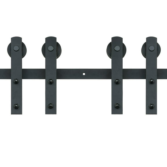 STAWAY Heavy Duty 8FT Sliding Barn Door Hardware Kit, Smooth & Silent I Shape Pulley System, 330LBS Capacity