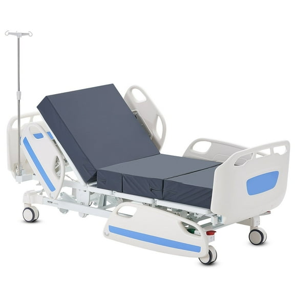 STAWAY Premium Electric Hospital Bed - ICU Medical Bed with 550LBS Capacity, Adjustable Trendelenburg & Backrest, Waterproof Foam Mattress, IV Pole & Lockable Casters for Home Care