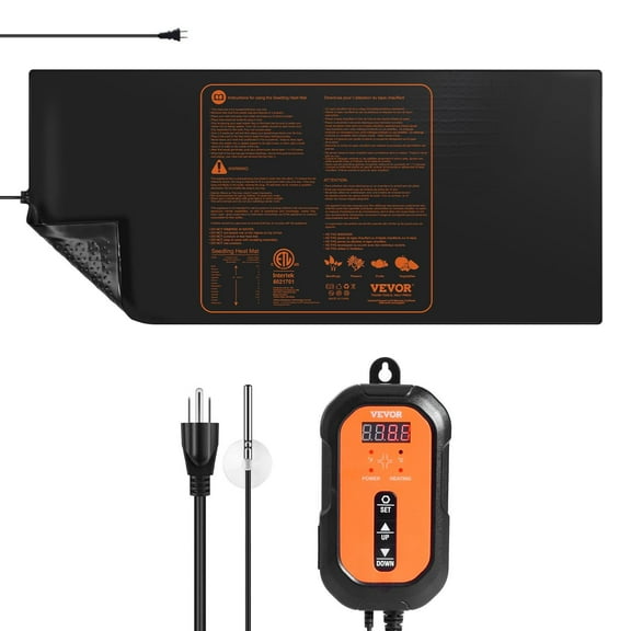 STAWAY Seedling Heat Mat 48" x 20.75" with Digital Thermostat - Waterproof Heating Pad for Indoor Gardening, Hydroponics, and Greenhouse - Perfect for Plant Propagation and Germination