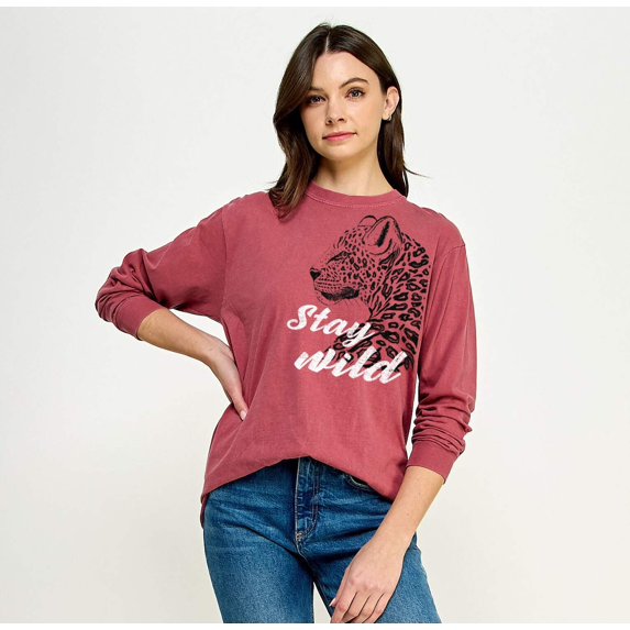 STAY WILD Graphic Long Sleeve T-Shirt