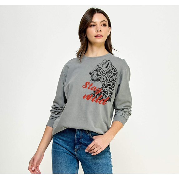 STAY WILD Graphic Long Sleeve T-Shirt