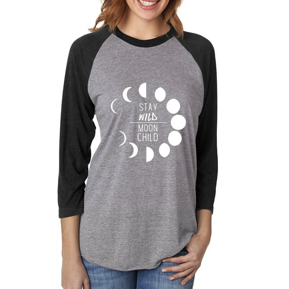 STAY WILD MOON CHILD Unisex 3/4 Sleeve Baseball Raglan Tee