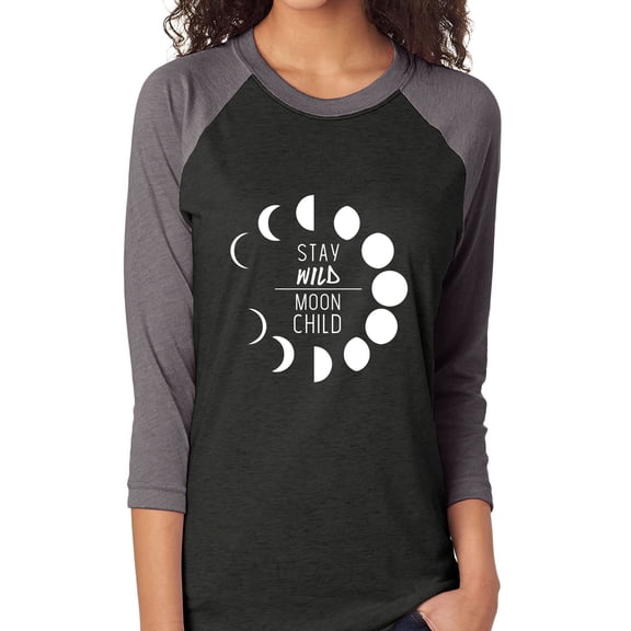 STAY WILD MOON CHILD Unisex 3/4 Sleeve Baseball Raglan Tee