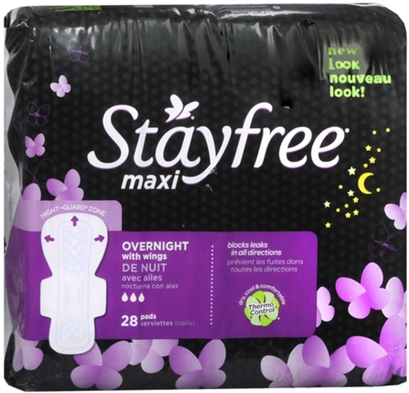 STAYFREE Maxi Pads Overnight With Wings 28 Each Pack of 3