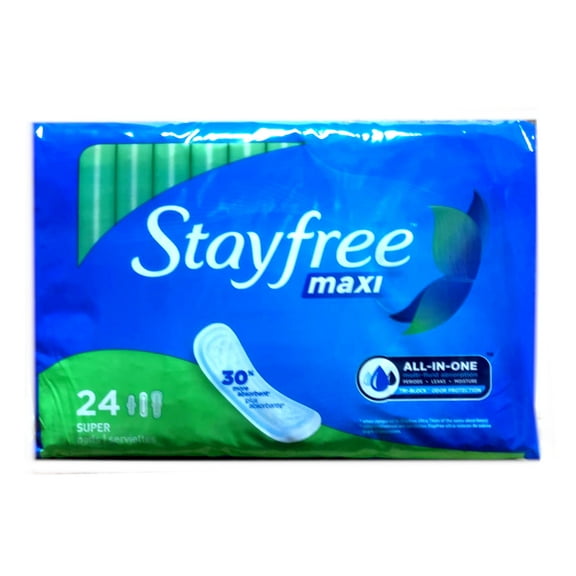 STAYFREE Maxi Pads, Super 24 ea (Pack of 3)