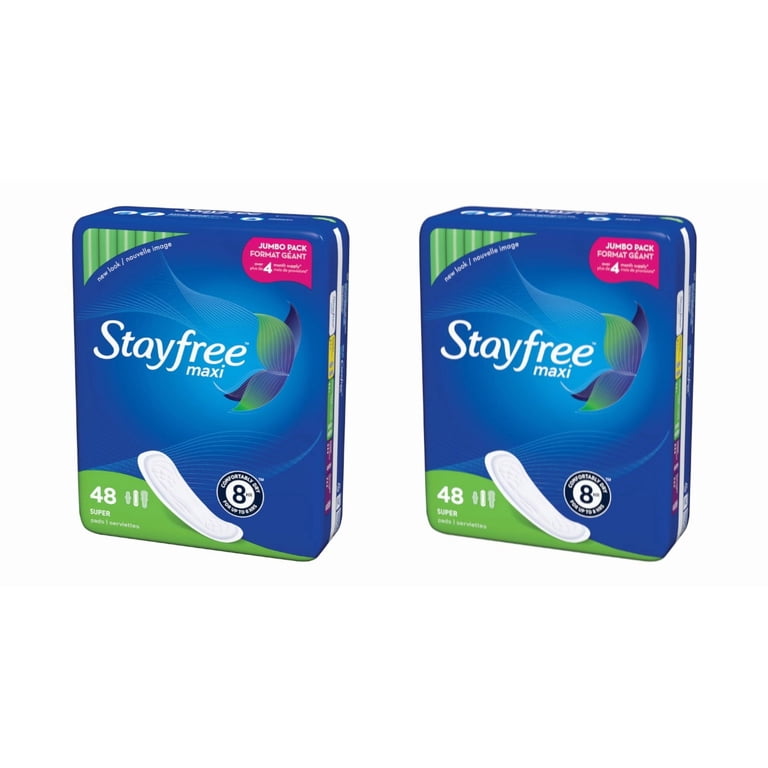 stayfree   STAYFREE Maxi Pads, Super, 48 ea, Pack of 2 with Thermo Control