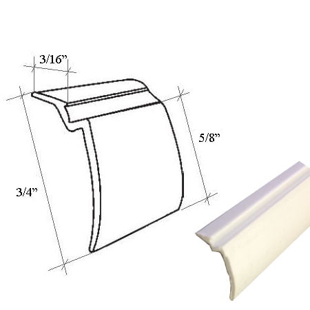 STB Snap-In Glazing Vinyl, White, 72" Section - Pack of 3