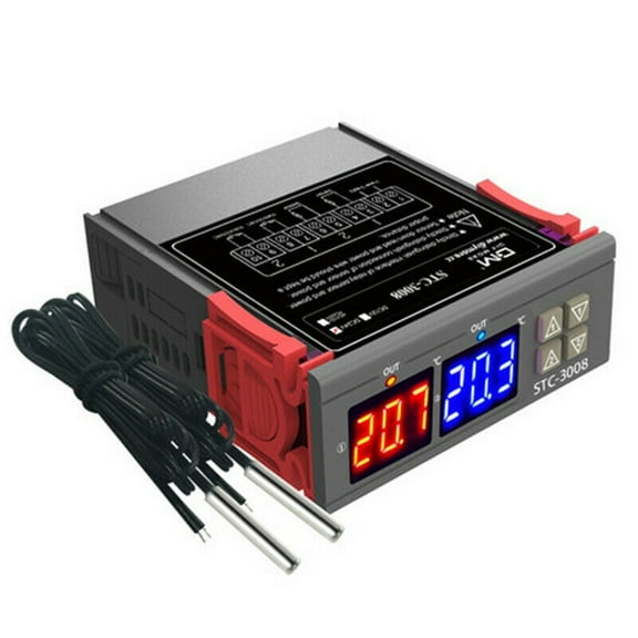 STC 3008 Intelligent Digital Display Double Temperature Controller AC