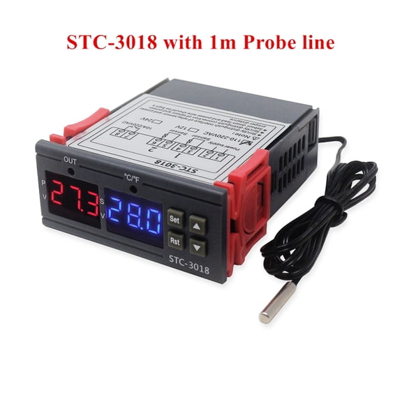 STC-3018 Digital Temperature Controller C/F Incubator Thermostat 10A/240V Relay Output Thermoregulator Heating Cooling