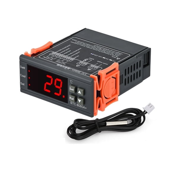 STC-3080A+ LED Digital Thermostat Temperature Controller, Thermoregulator Relay Heating Cooling For Incubator AC NTC