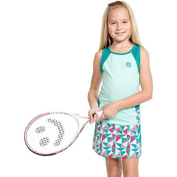STC Girls Tennis Dresses and Golf Outfit Came to Play Sleeveless Sports Skirts with Shorts and Built in Pockets for Athletic Youth and Kids - Size Large/10