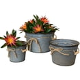 thumbnail image 1 of STC World S/3 Metal Galvanized Buckets Containers Decorative Distressed Rustic Kitchen Pantry Bathroom Garden Planter Organizer, 1 of 6