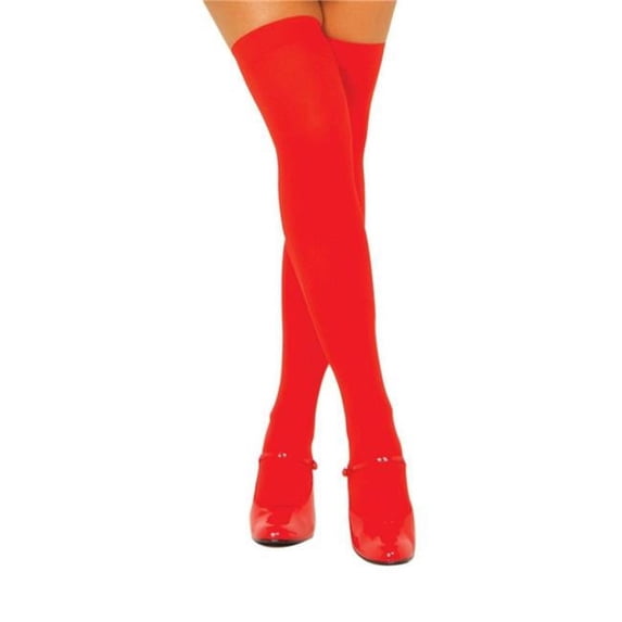 STC201-RED-O-S Thigh High Stockings, Red - One Size