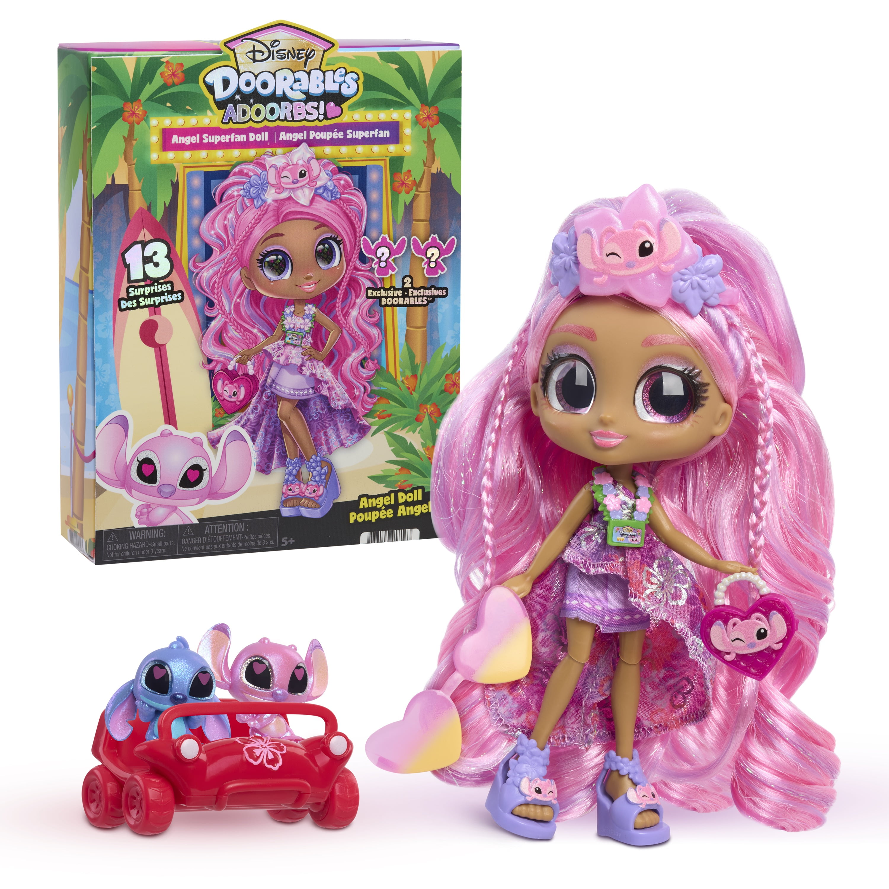 Disney Doorables ADOORBS Angel Superfan Doll, Movie Premiere, Unbox 10 Mini Accessories, 2 Exclusive Figures, Fun Play Area, Toy Gift For Collectors, Fans, Tweens, Girls & Kids 5+ By Just Play
