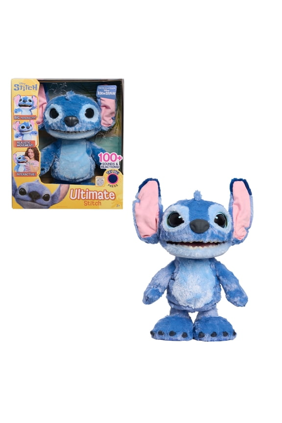Disney Stitch Ultimate Stitch Interactive 17" Plush Toy, 100+ Sounds & Reactions, Kids Ages 3+