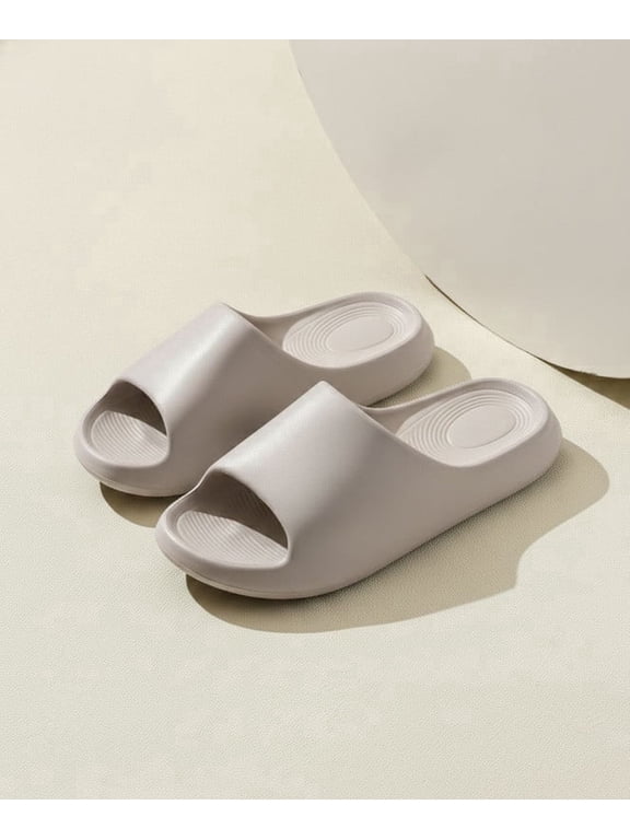 Solid Color Minimalist EVA Couple Slippers, Soft Comfort Non Slip Casual Indoor Home Slides for Men & Women