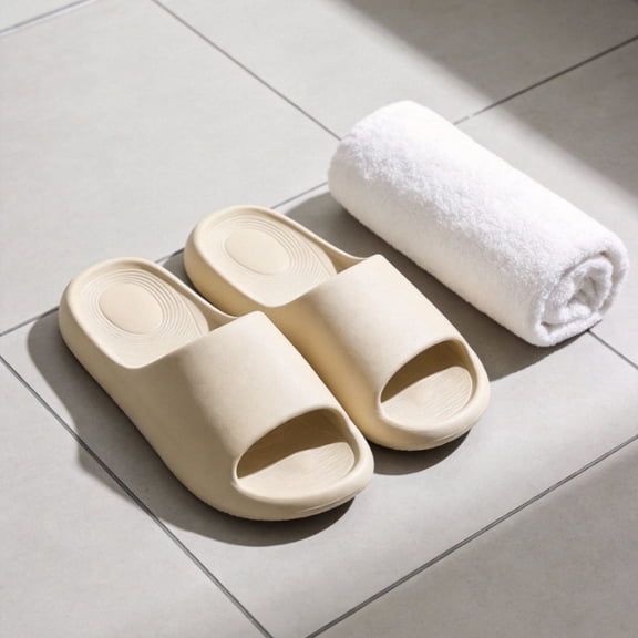 STCYLZFU Comfortable EVA Couple Slippers, Solid Color Minimalist Style, Casual Indoor Home Slippers Non-Slip Soft Slippers for Couples Men Women