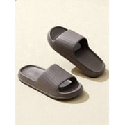 STCYLZFU Solid Color One Strap EVA Couple Slippers, Non Slip Breathable Soft Comfort Indoor House Slides for Men & Women