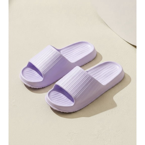 STCYLZFU Solid Color One Strap EVA Couple Slippers, Non Slip Breathable Soft Comfort Indoor House Slides for Men & Women