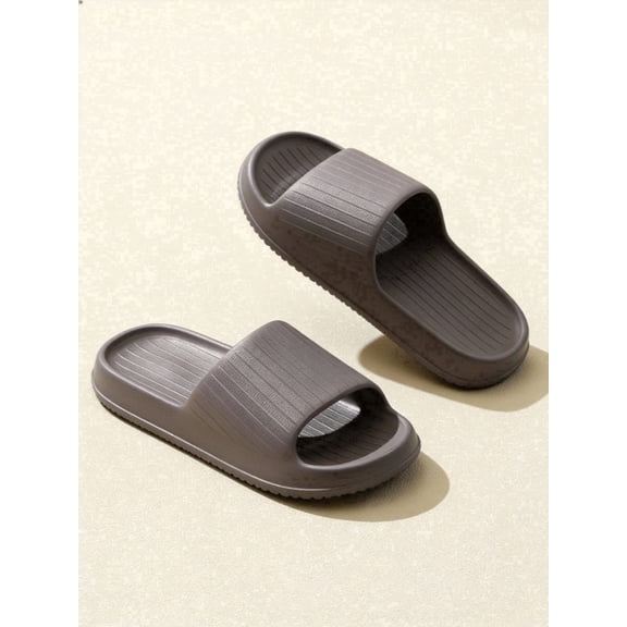 STCYLZFU Solid Color One Strap EVA Couple Slippers, Non Slip Breathable Soft Comfort Indoor House Slides for Men & Women