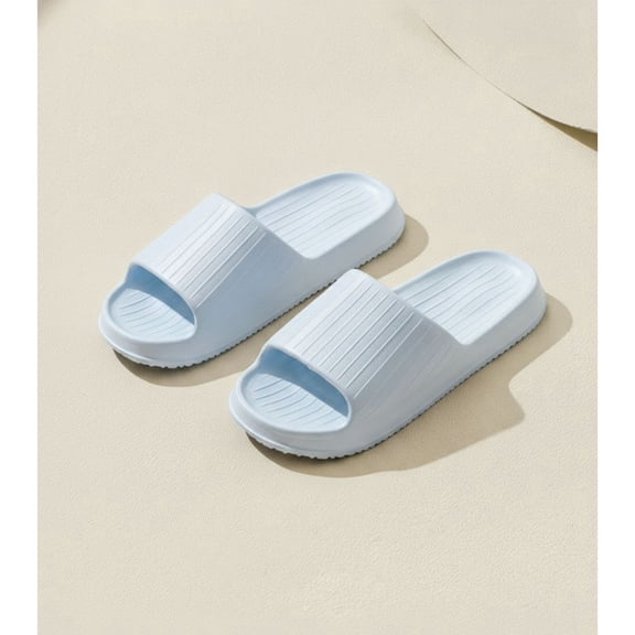 STCYLZFU Solid Color One Strap EVA Couple Slippers, Non Slip Breathable Soft Comfort Indoor House Slides for Men & Women