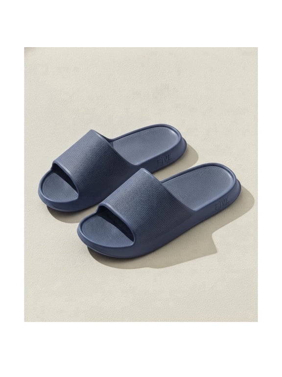 Solid Color EVA Couple Slippers, Soft One Strap Indoor Slides, Non Slip Breathable Comfort House Shoes for Men Women
