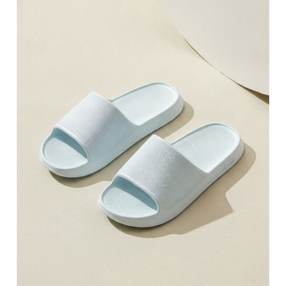 STCYLZFU Solid Color EVA Couple Slippers, Soft One Strap Indoor Slides, Non Slip Breathable Comfort House Shoes for Men Women