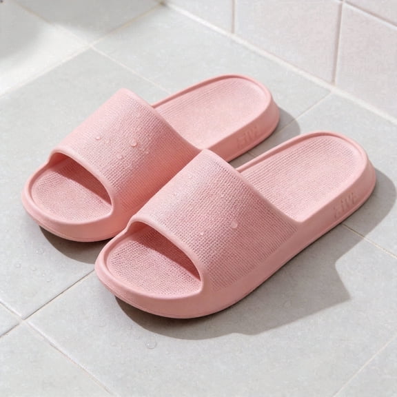 STCYLZFU Solid Color EVA Couple Slippers, Soft One Strap Indoor Slides, Non Slip Breathable Comfort House Shoes for Men Women
