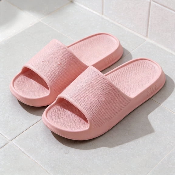 STCYLZFU Solid Color EVA Couple Slippers, Soft One Strap Indoor Slides, Non Slip Breathable Comfort House Shoes for Men Women