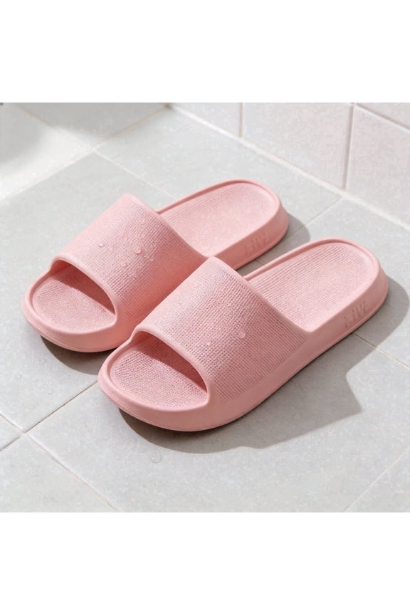 Solid Color EVA Couple Slippers, Soft One Strap Indoor Slides, Non Slip Breathable Comfort House Shoes for Men Women