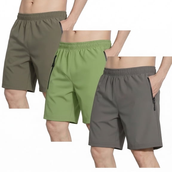STCYLZFU Men's Stretchy Athletic Shorts 100D Polyester Lightweight Durable for Outdoor Sports & Gym