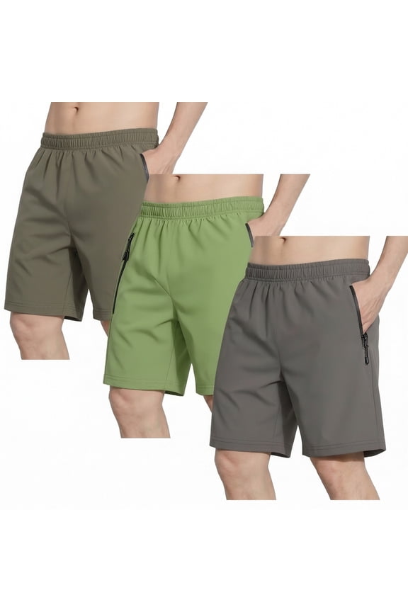 Men's Stretchy Athletic Shorts 100D Polyester Lightweight Durable for Outdoor Sports & Gym