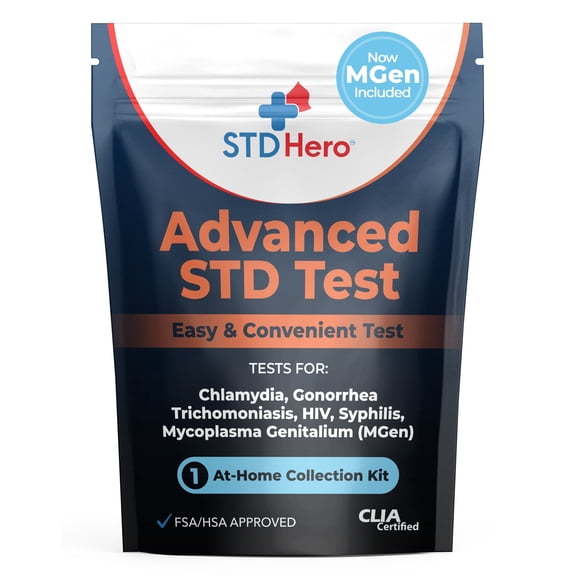 STD Hero Advanced STD Test Kit – At Home Screening for Women & Men – Private Home Use Kit for Accurate Testing Including MGen – Easy Sample Collection & Fast Lab Results – Discreet Delivery