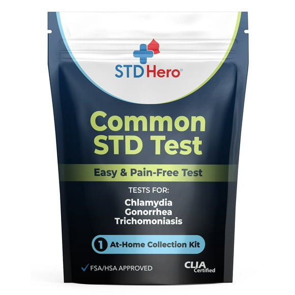 STD Hero at-Home Common STI Test - Test for Chlamydia, Gonorrhea, and Trichomoniasis
