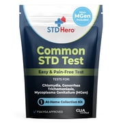 STD Hero At-Home Common STD Test Kit for Women and Men - Test for the Top Four STDs - Includes MGen - Private At-Home Collection - Simple, Discreet, Easy-to-Use with Fast Online Results