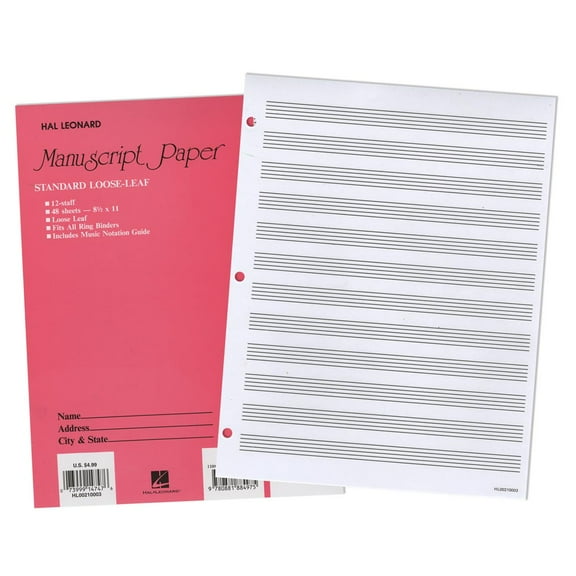 STD LOOSELEAF MUSIC PAPER