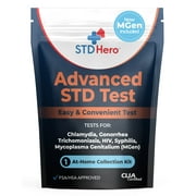 STD Hero Advanced STD Test Kit At Home Screening for Women & Men Private Home Use Kit for Accurate Testing Including MGen Easy Sample Collection & Fast Lab Results Discreet Delivery