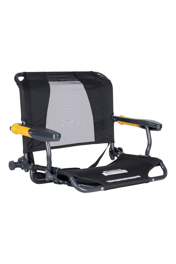 Stadium Rock-Cliner Black Rocking Stadium Seat for Bleachers with Back Support And Armrests