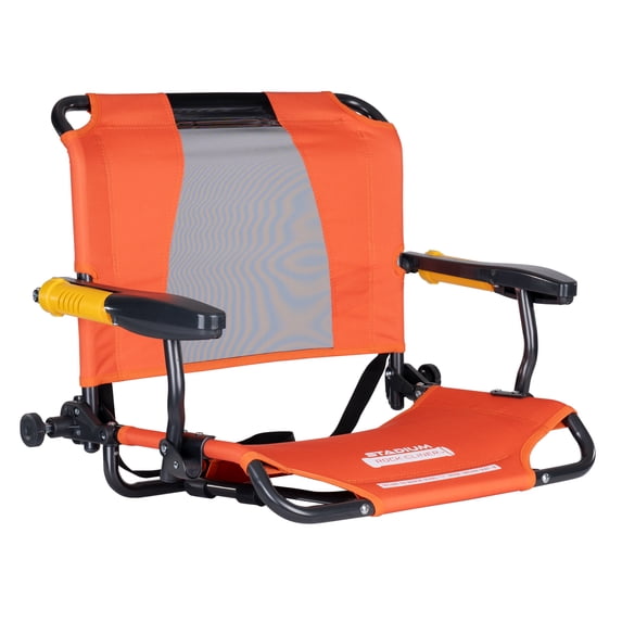 GCI Outdoor Stadium Rock-Cliner Orange Rocking Stadium Seat for Bleachers with Back Support And Armrests