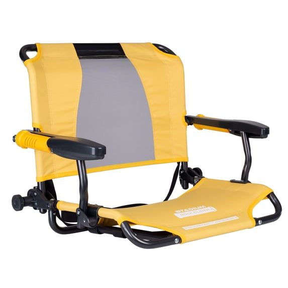 GCI Outdoor Stadium Rock-Cliner Yellow Rocking Stadium Seat for Bleachers with Back Support And Armrests