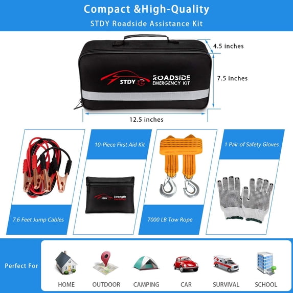 STDY Car Roadside Emergency Kit