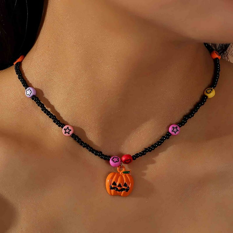 STEADY Rice Bead Necklace Personalized Hand Wear Pumpkin Necklace