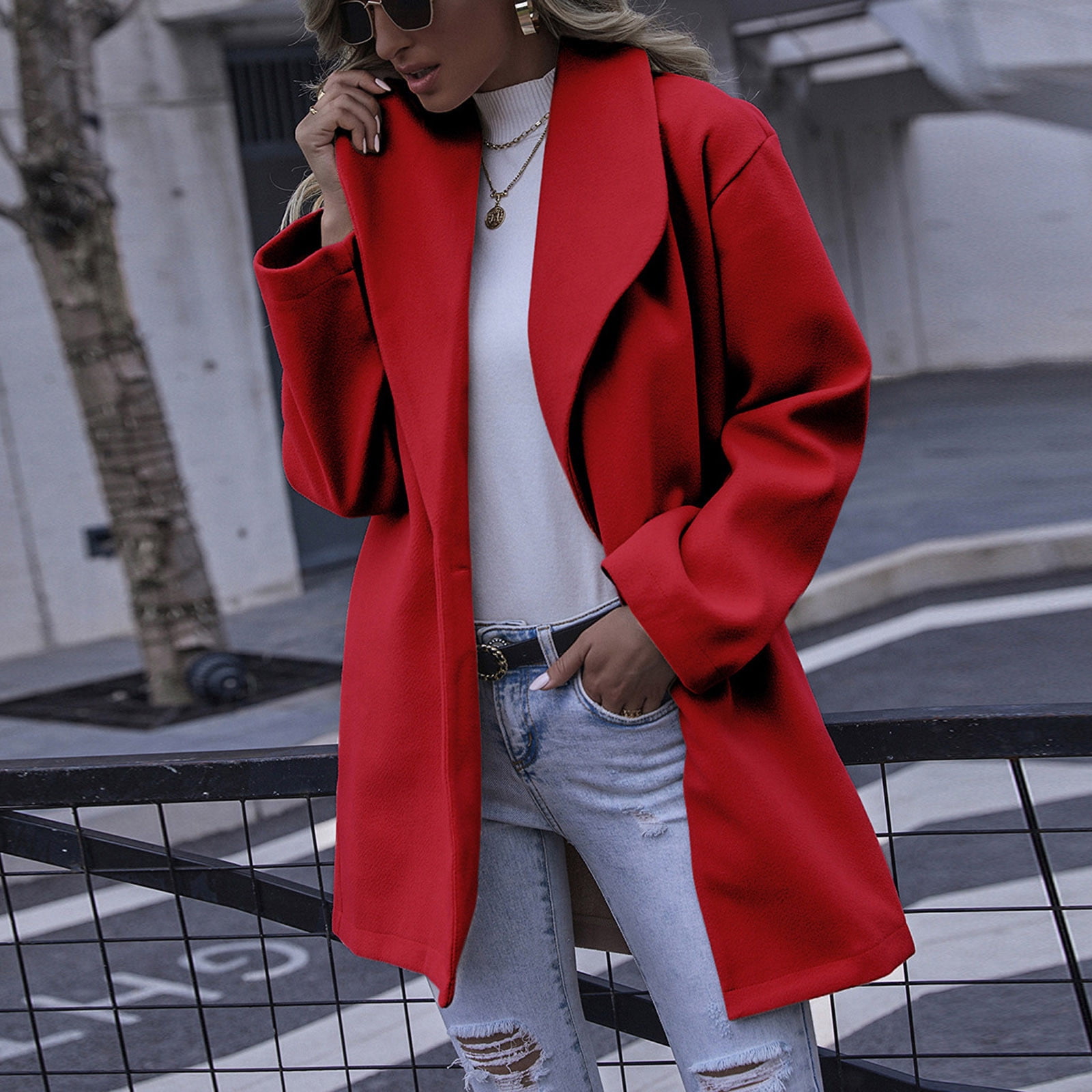 Red coat womens wool Clearance