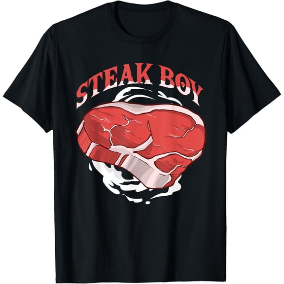 STEAK BOY for Meat Lovers and BBQ Fans Grilling Ribeye T-ShirtMen and women, Black T-shirt, size: Extra large
