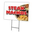thumbnail image 1 of STEAK NACHOS 18"x24" Yard Sign & Stake | Advertise Your Business | Stake Included Image On Front Only | Made in The USA, 1 of 3